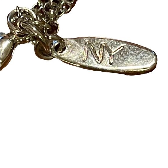 NWT New York & Co silver tone multiple layer necklace with cross charms - Picture 2 of 4